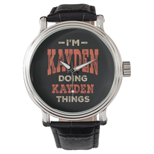 Montre Kayden Name Funny Personnalisé Anniversaire Kayden (devant)