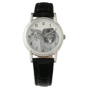 Montre Keeshond Maman et Son Peinture - Art Chien origina