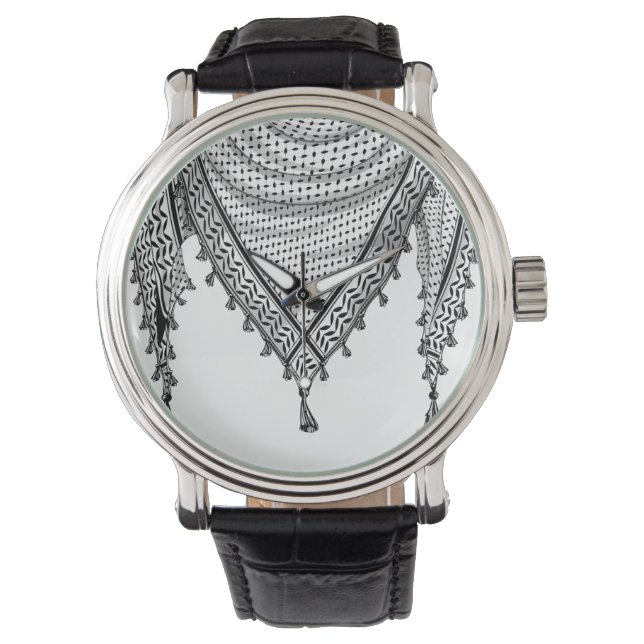 Montre Keffiyeh Écharpe palestinienne tissu traditionnel (devant)