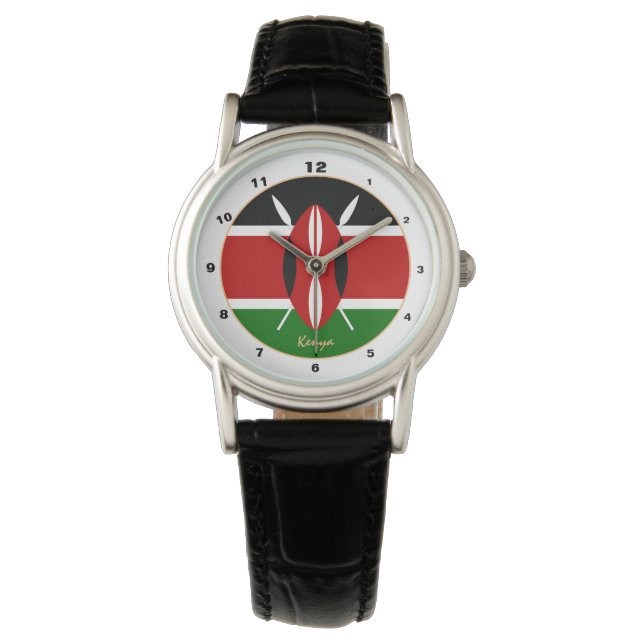 Montre Kenyan Flag & Kenya tendance mode / design watch (devant)