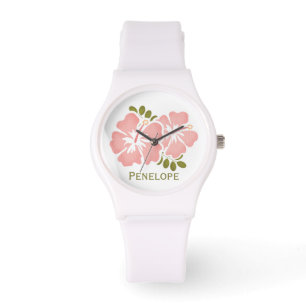 Montre Ketmie rose personnalisée