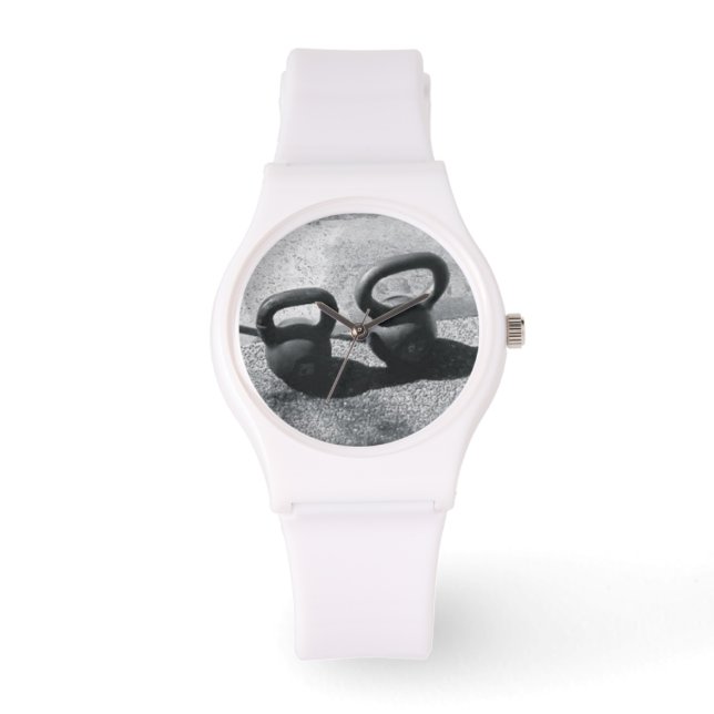 Montre Kettlebell blanche (Recto)
