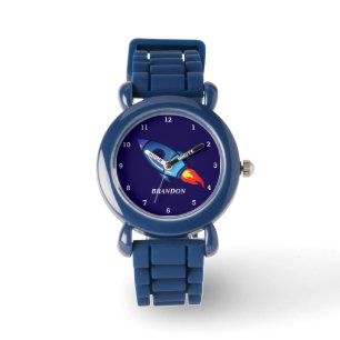 Montre Kids Boys Rocket Space Blue Astronaut Nom