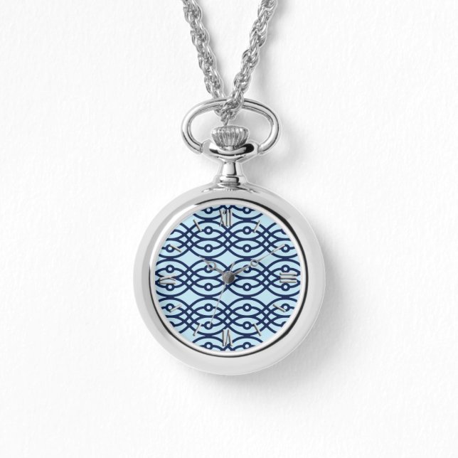 Montre Kimono imprimé, marine et bleu clair (Recto)