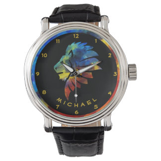 Montre King of the jungle watercolor name monogram