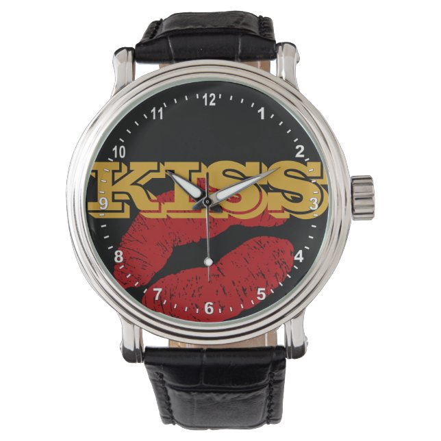 Montre KISS Gold Retro Watch / Fun Party classic (devant)