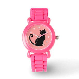 Montre Kitteh Lurve - Black Kitty Arrière - plan couleur