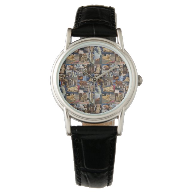 Montre Kitten Photo Collage, Ladies Wristwatch (devant)