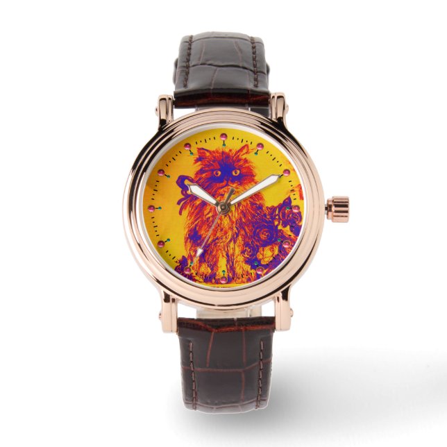Montre KITTY CAT / CUISINE AVEC ROSE violet bleu orange (Recto)