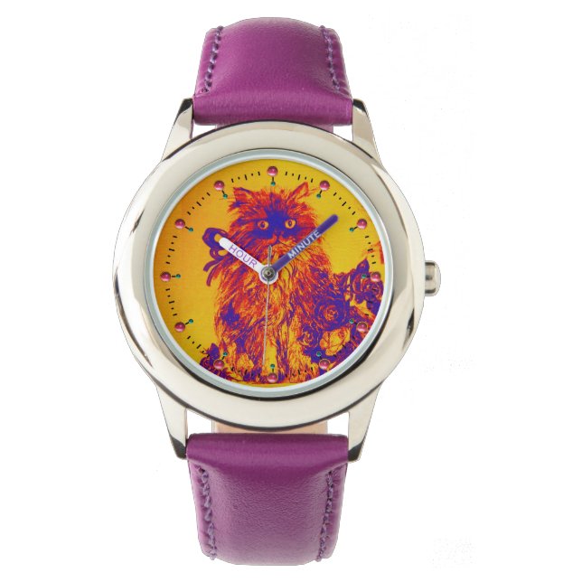Montre KITTY CAT / CUISINE AVEC ROSE violet bleu orange (devant)