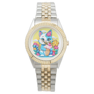 Montre Kitty Chat avec crème glacée Summer Kawaii Caractè