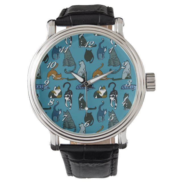 Montre Kitty Corner Chat Motif Montre-poignet (devant)