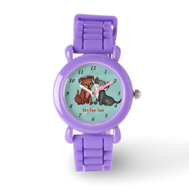 Montre Kitty et Puppy, Modifier votre texte (Recto)