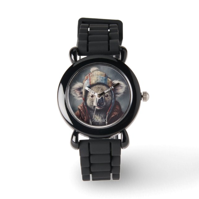 Montre koala adorable portant casquette mignon personnali (Recto)
