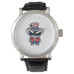 Montre Koala patriotique style vintage vectoriel_1