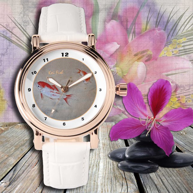 Montre Koi Fish watch, Watercolor Master Art /Chine (Créateur téléchargé)