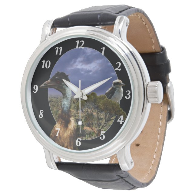Montre Kookaburra, Emu, Paysage australien, (Incliné)