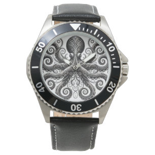 Montre Kraken Steampunk Octopus Ornate Black