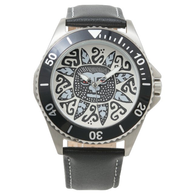 Montre Kuna Indian Del Sol Leather Wrist Watch (devant)