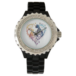 Montre Kuraudea un mignon chat d'amour fleuri en forme de