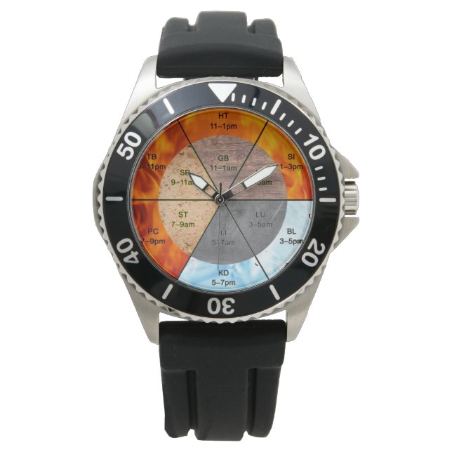 Montre La balance : Ba Gua, huit trigrammes yin yang TCM (devant)
