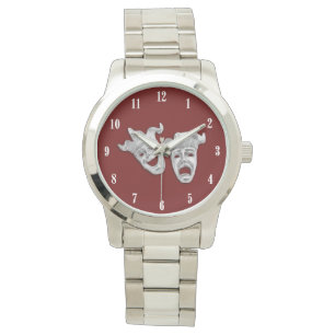 Montre La comédie et la tragédie Silver Theatre Watch
