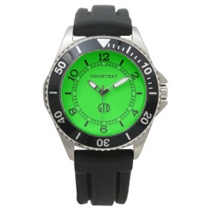 Montre La couleur vert néon personnalise cela