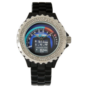 Montre La fausse pierre avec l'émail noir rev contre la