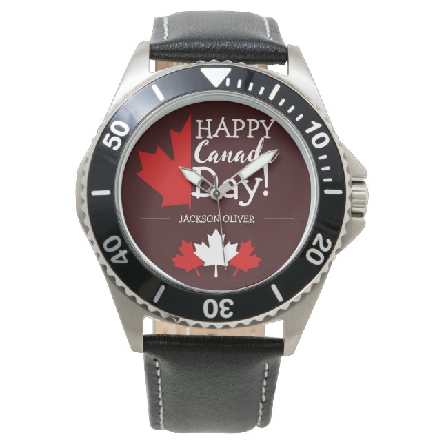 Montre La Feuille d'érable du Canada, Joyeuse fête du Can (devant)