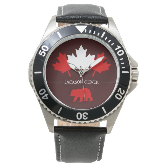 Montre La Feuille d'érable du Canada, Joyeuse fête du Can (devant)
