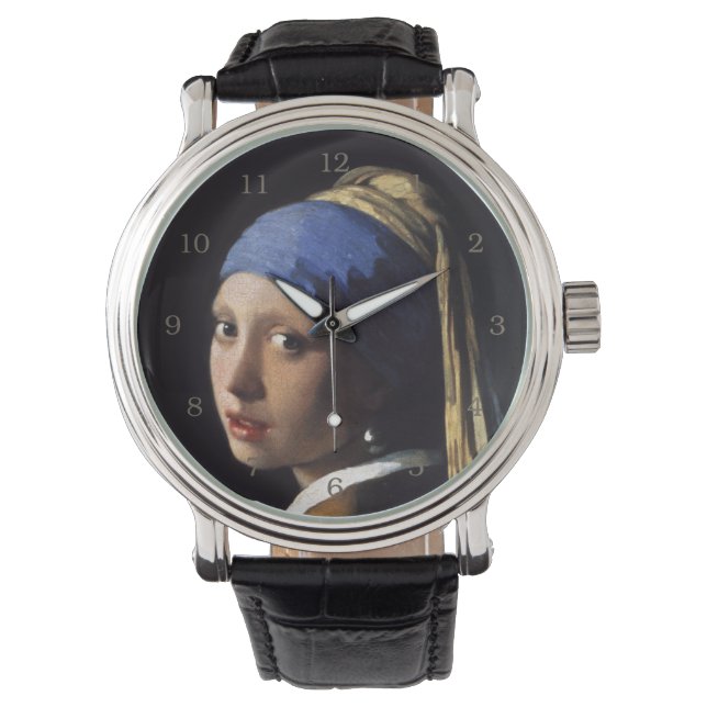 Montre La fille avec une perle oreille par Johannes Verme (devant)