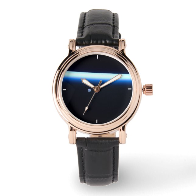 Montre La fine ligne de l'atmosphère terrestre et une lun (Recto)