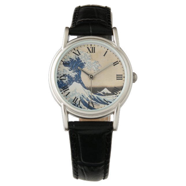 Montre La Grande Vague au large de Kanagawa par Hokusai (devant)