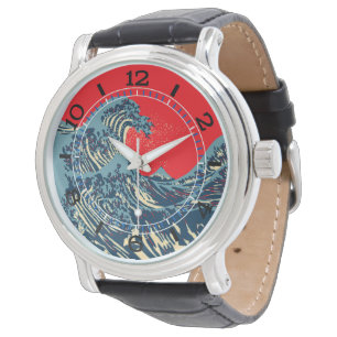 Montre La grande vague de Hokusai dans le cadran vibrant