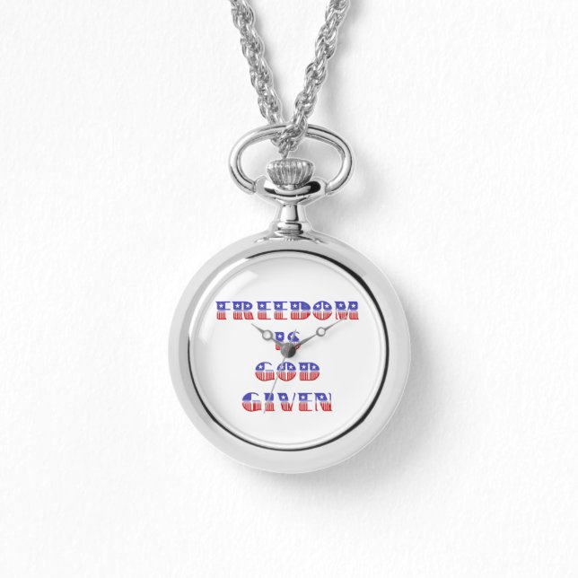 Montre La liberté est Dieu donné, blanc rouge et bleu (Recto)