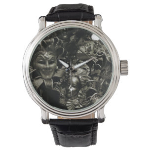Montre La mascarade foncée gothique masque le noir