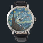 Montre La nuit étoilée de Vincent Van Gogh<br><div class="desc">Starry Night est un tableau de l'artiste post-impressionniste néerlandais Vincent van Gogh. Peint en juin 1889, il dépeint la nuit la vue depuis la fenêtre de son sanitarium à Saint-Rémy-de-Provence (situé dans le sud de la France), bien qu'il ait été peint de mémoire pendant la journée. Le tableau fait partie...</div>