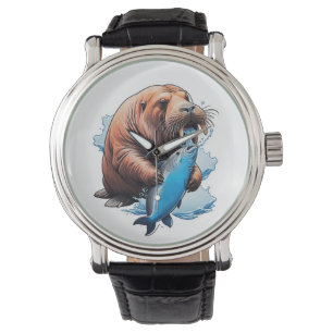 Montre La Pêche Au Walrus Dans La Mer