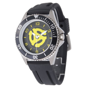 Montre La rétro entretoise FRAÎCHE DJ du jaune 45