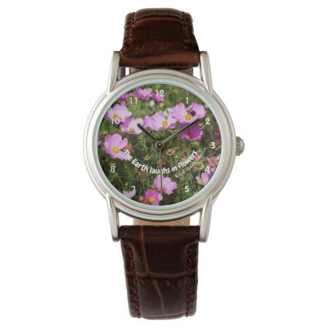 Montre La Terre Rire En Fleurs Citation Inspirationnelle (devant)