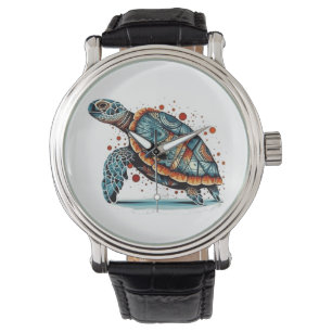 Montre La tortue marine de la mosaïque d'Indigo