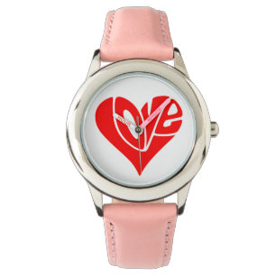 Montre La typographie de l'amour en forme de coeur