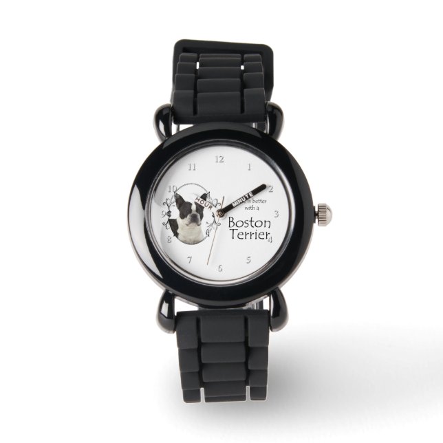 Montre La vie est meilleure Boston Terrier Watch (Recto)
