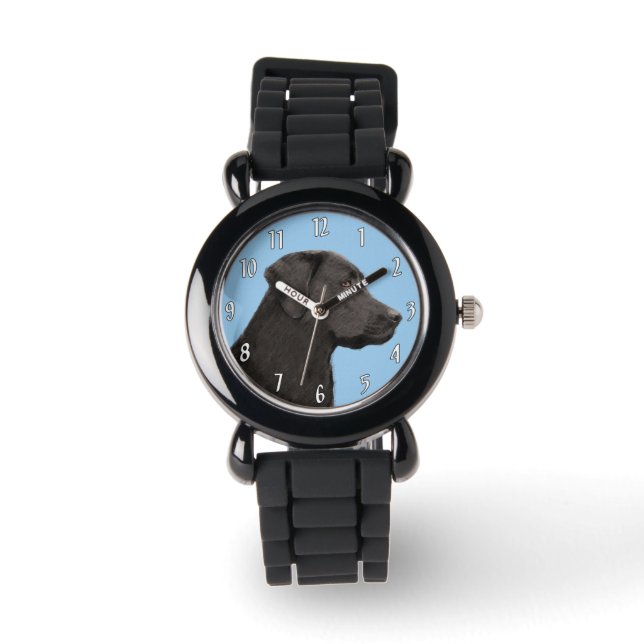 Montre Labrador Retriever Black Peinture Original Chien A (Recto)