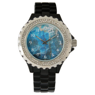 Montre Labradorite Gems bleu chiffres