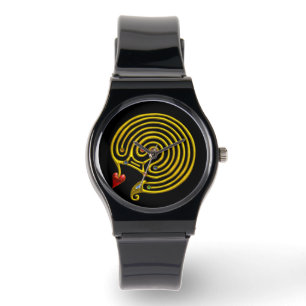 MONTRE LABYRINTHE D'OR HYPER EN NOIR