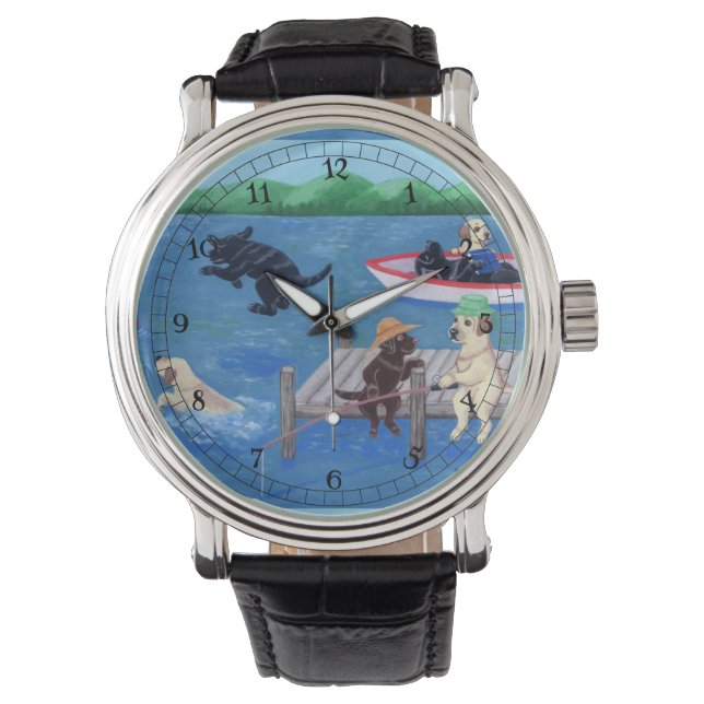 Montre Lac Fun Labradors Peinture (devant)