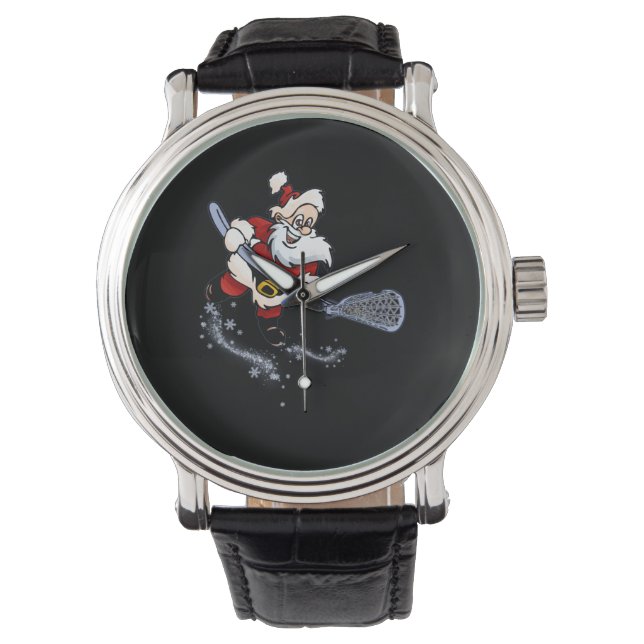 Montre Lacrosse Père Noël Cool de Noël Lax Sport laide X- (devant)
