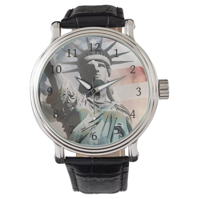 Montre Lady Liberty et le drapeau américain (devant)