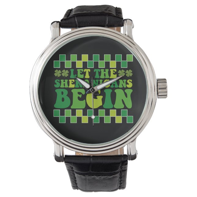 Montre Laissez les Shenanigans commencer Irish Groovy Rét (devant)